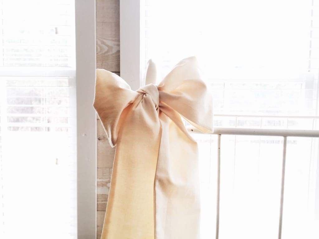 Fig Tree Cream Large Crib Bow handmade heirloom nursery - High Cotton Textile