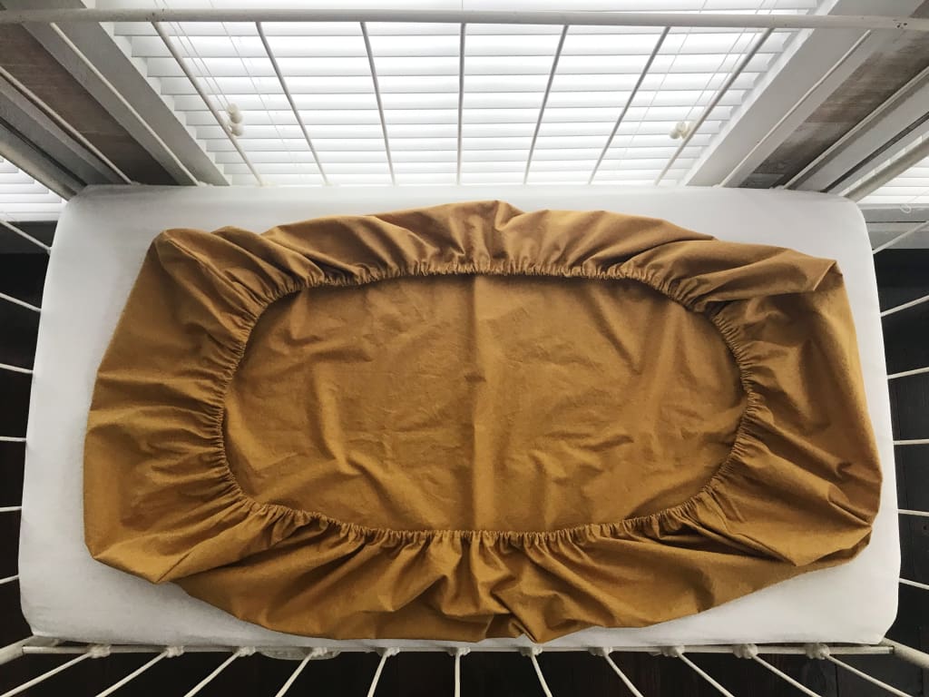 Gold Fitted Crib Sheet handmade heirloom nursery - High Cotton Textile