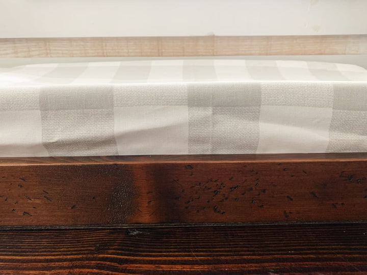 Grey Buffalo Check Changing Pad Cover handmade heirloom nursery - High Cotton Textile