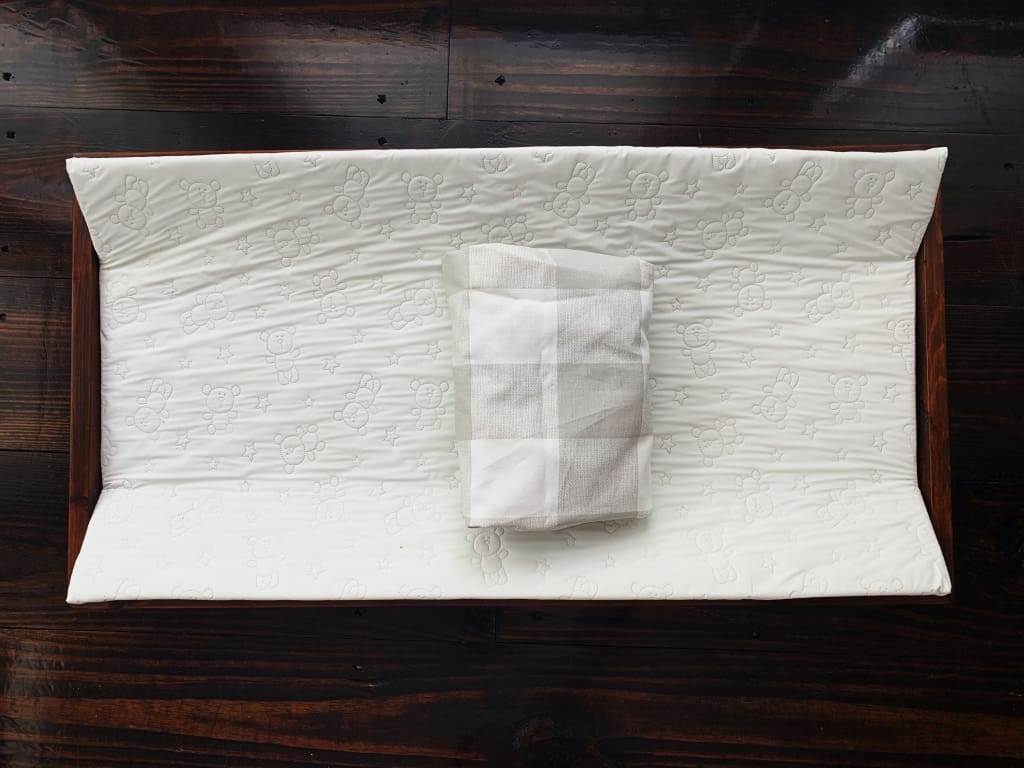 Grey Buffalo Check Changing Pad Cover handmade heirloom nursery - High Cotton Textile