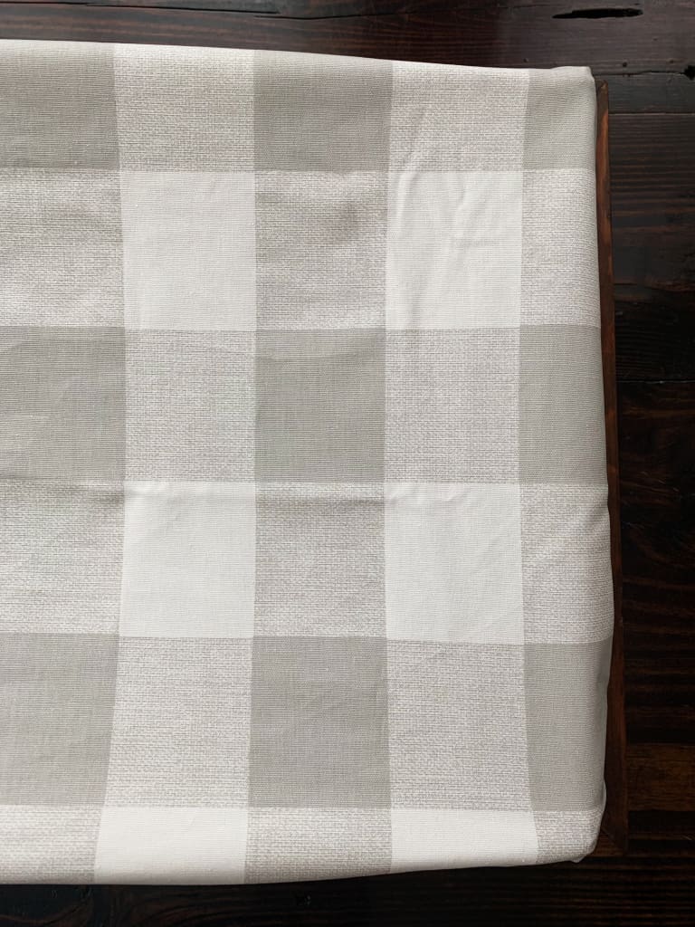 Grey Buffalo Check Changing Pad Cover handmade heirloom nursery - High Cotton Textile