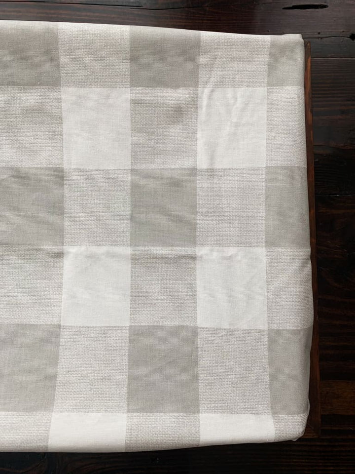 Grey Buffalo Check Changing Pad Cover handmade heirloom nursery - High Cotton Textile