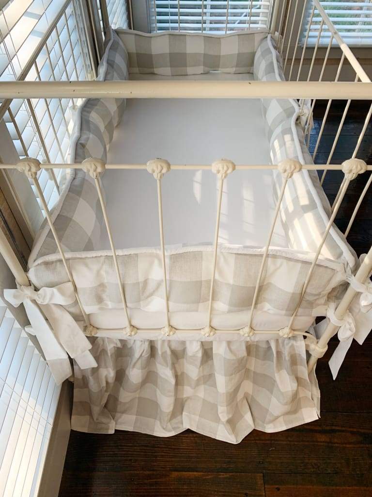 Grey Buffalo Check | Farmhouse Crib Bedding Set