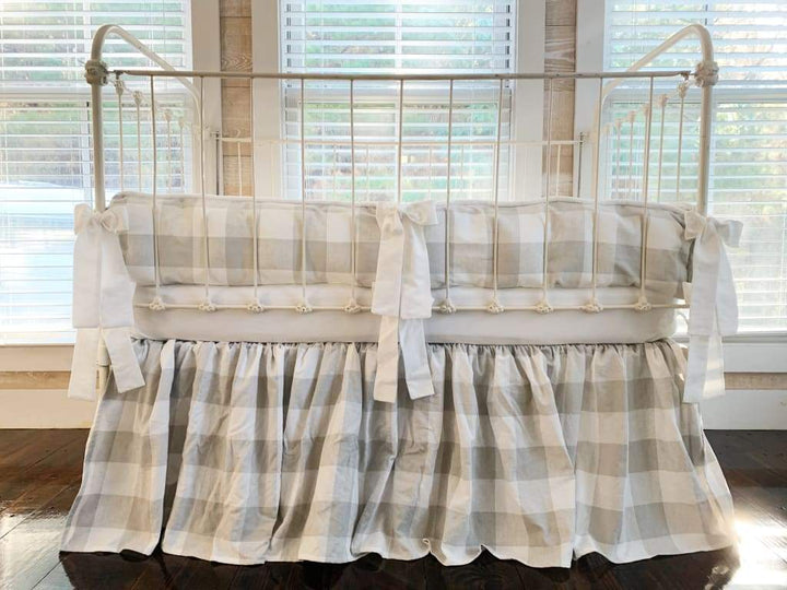Grey Buffalo Check | Farmhouse Crib Bedding Set