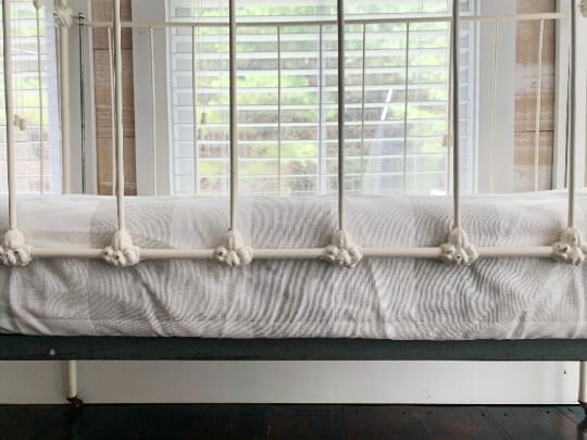 Grey Buffalo Check Fitted Crib Sheet handmade heirloom nursery - High Cotton Textile