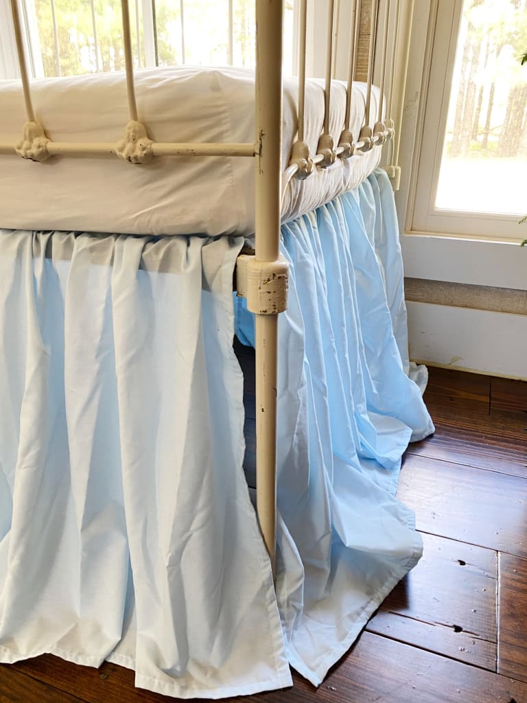 Heirloom Blue Farmhouse Crib Skirt