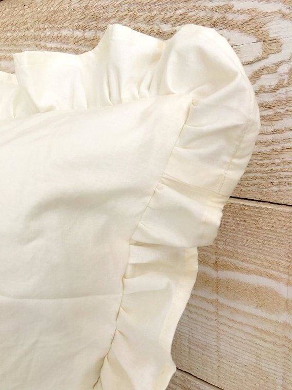 IVORY | 26x26 RUFFLED EURO SHAM