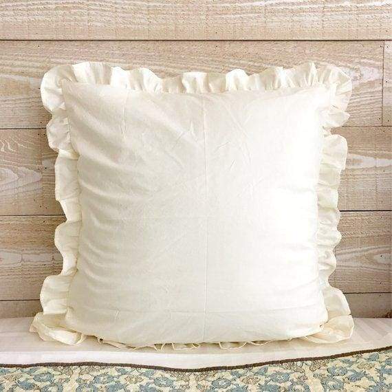 IVORY | 26x26 RUFFLED EURO SHAM