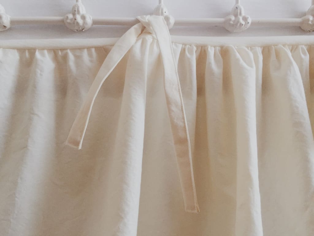 Ivory and Blush Adjustable Ruffle Crib Skirt handmade heirloom nursery - High Cotton Textile
