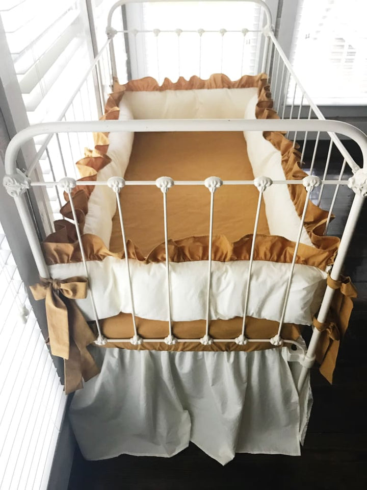Ivory and Gold | Farmhouse Crib Bedding Set
