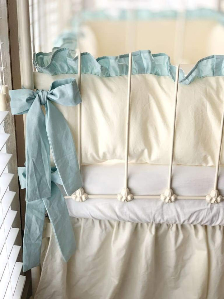 Ivory and Mist | Farmhouse Crib Bedding Set
