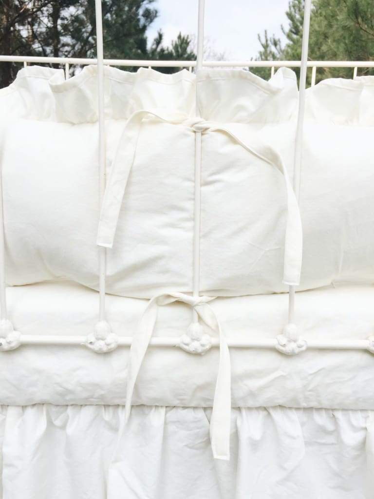 Ivory | Farmhouse Crib Bedding Set + Fitted Crib Sheets