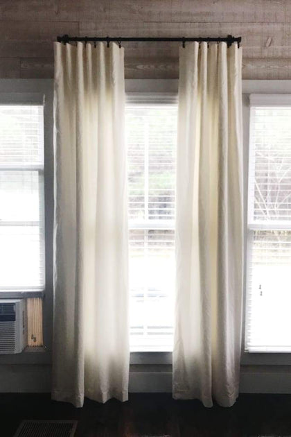 Ivory farmhouse nursery curtains in washed cotton