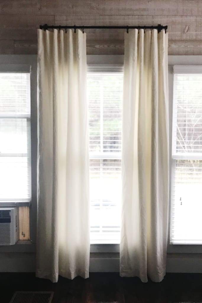 Ivory farmhouse nursery curtains in washed cotton