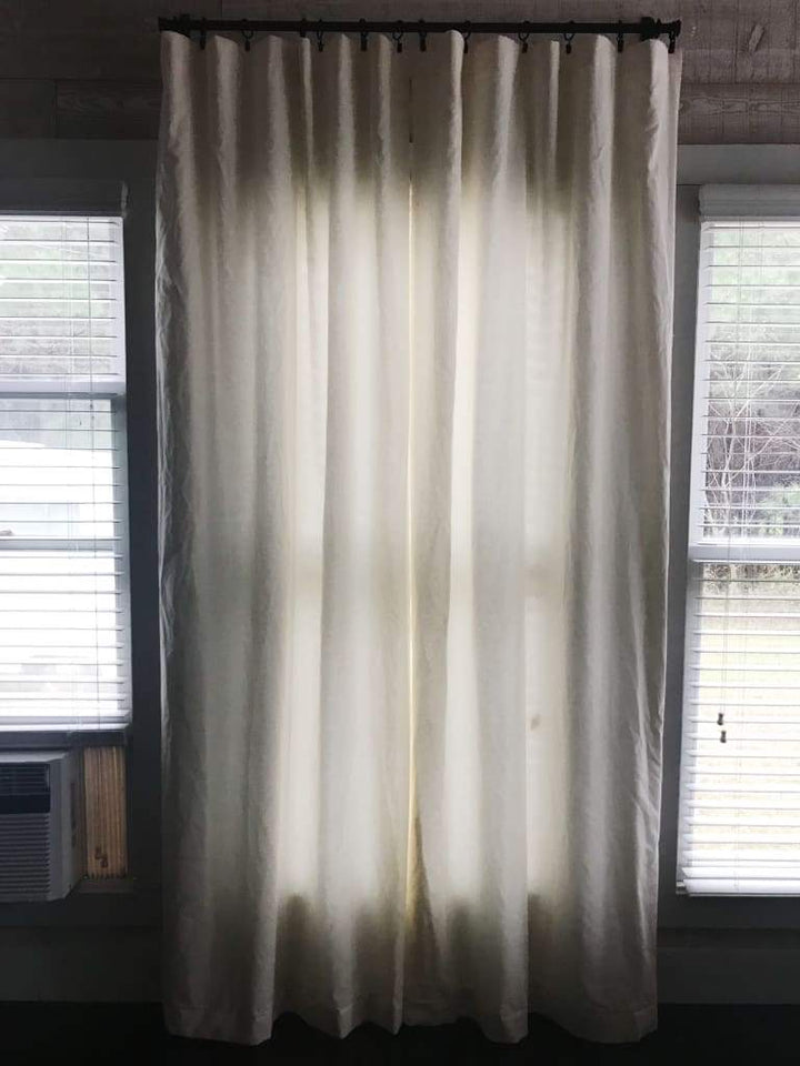 Ivory Farmhouse Curtains handmade heirloom nursery - High Cotton Textile