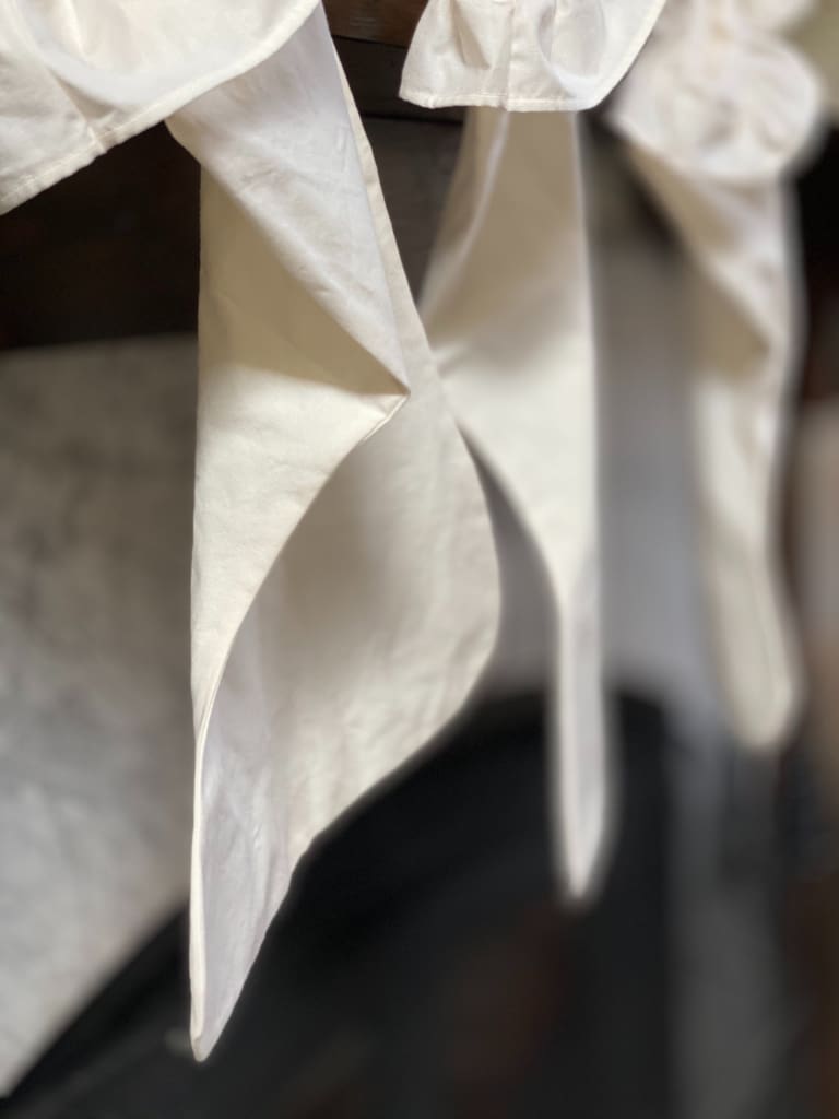 Ivory Farmhouse Ruffled Christmas Stockings handmade heirloom nursery - High Cotton Textile