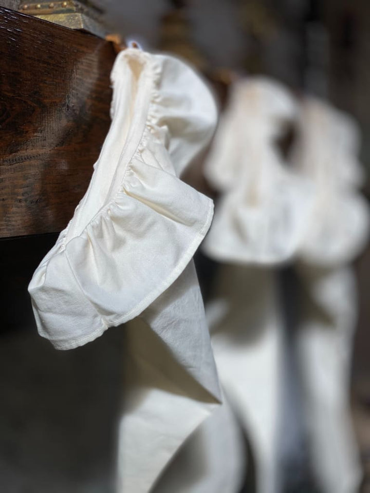 Ivory Farmhouse Ruffled Christmas Stockings