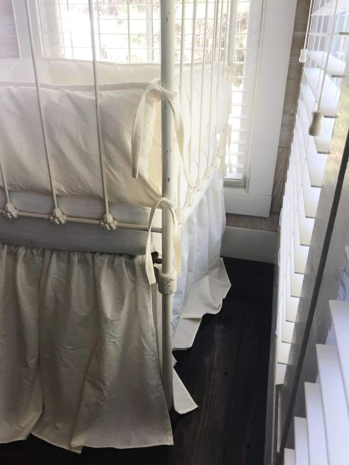 Ivory | Farmhouse Tailored Crib Bedding Set