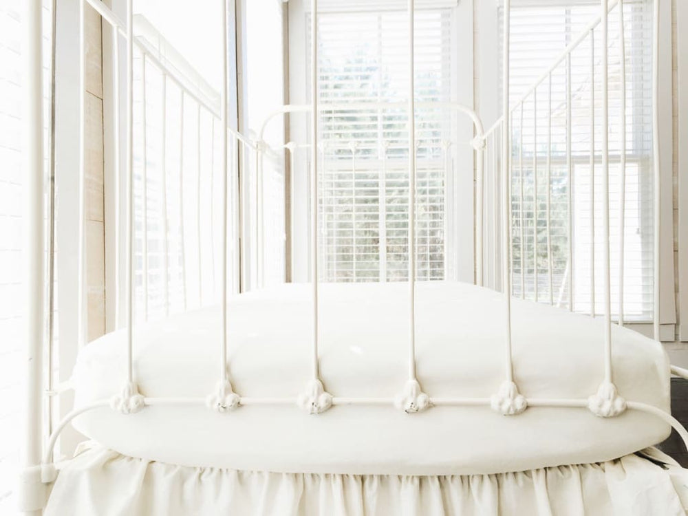 Ivory Fitted Crib Sheet handmade heirloom nursery - High Cotton Textile