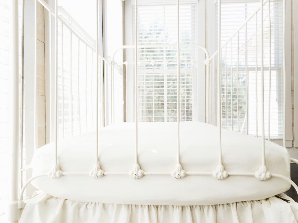 Ivory Fitted Crib Sheet handmade heirloom nursery - High Cotton Textile