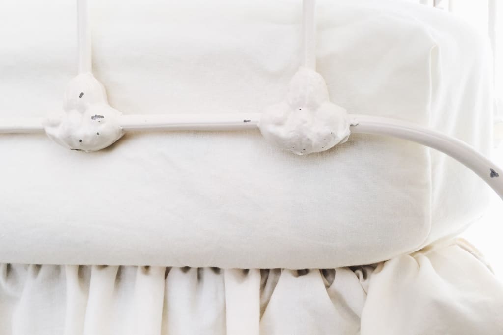 Ivory Fitted Crib Sheet handmade heirloom nursery - High Cotton Textile