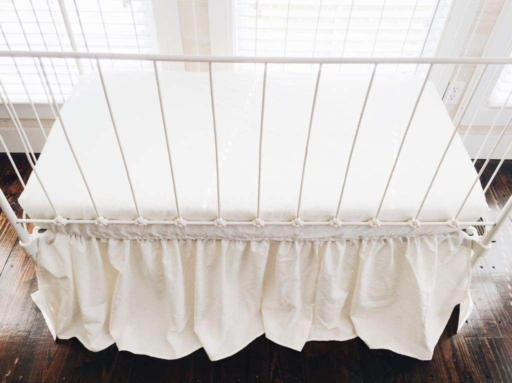 Ivory Fitted Crib Sheet handmade heirloom nursery - High Cotton Textile