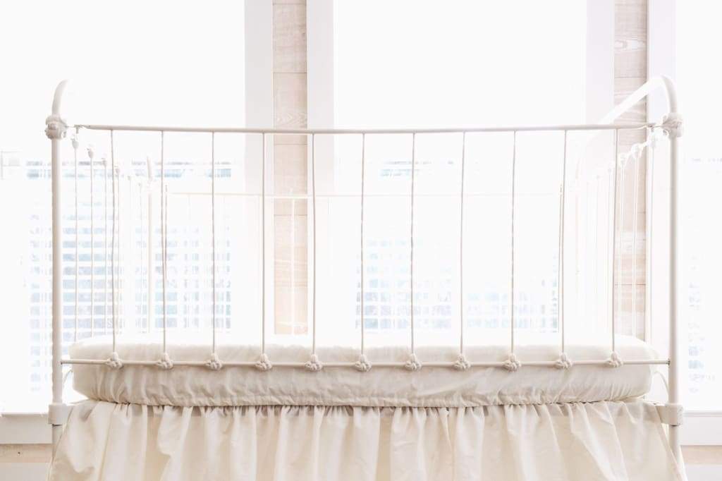 Ivory Fitted Crib Sheet handmade heirloom nursery - High Cotton Textile