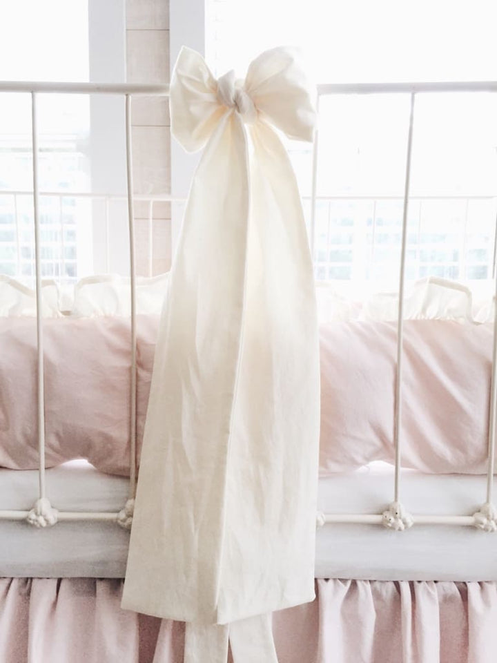 Ivory Large Crib Bow handmade heirloom nursery - High Cotton Textile