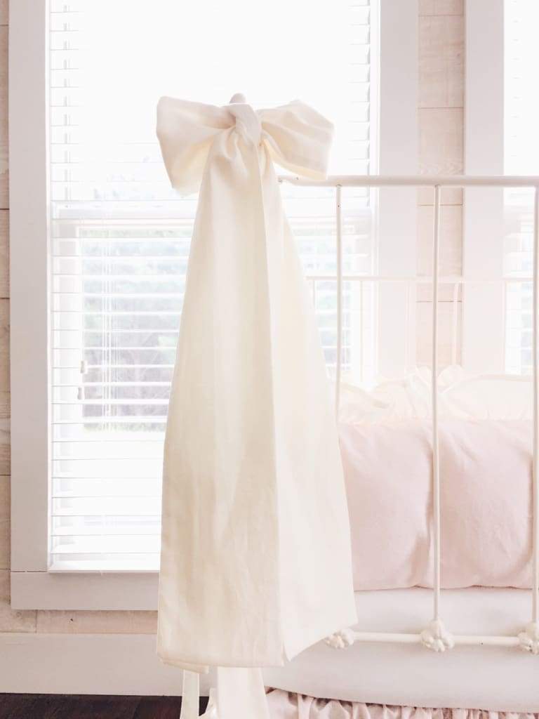 Ivory Large Crib Bow handmade heirloom nursery - High Cotton Textile