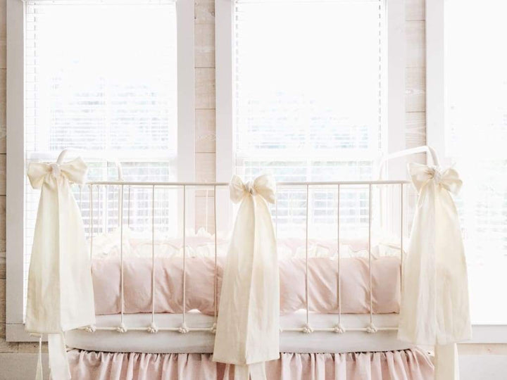 Ivory Large Crib Bow handmade heirloom nursery - High Cotton Textile