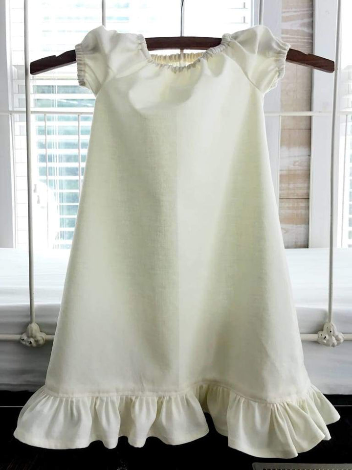 Ivory Newborn Daygown handmade heirloom nursery - High Cotton Textile