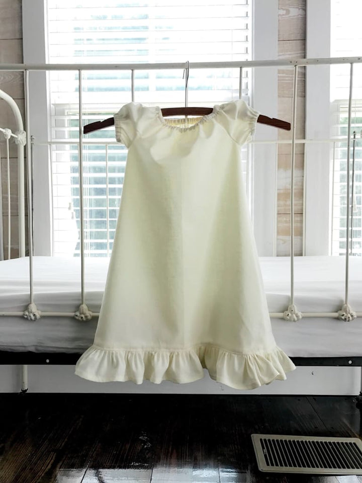 Ivory Newborn Daygown handmade heirloom nursery - High Cotton Textile