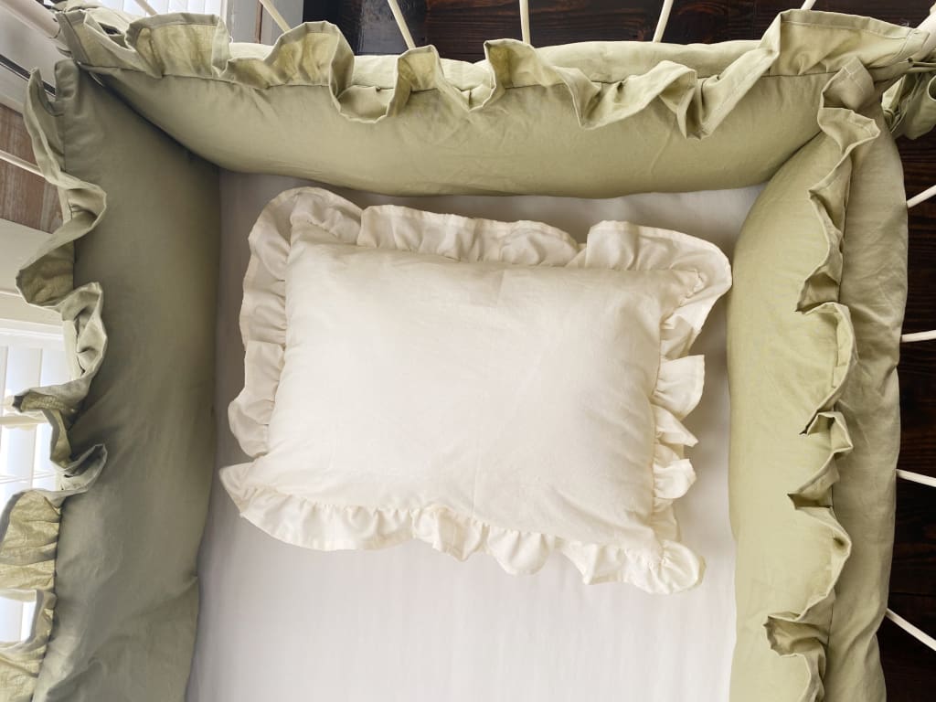 Ivory Ruffled Crib Pillow