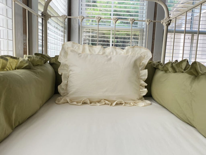 Ivory Ruffled Crib Pillow