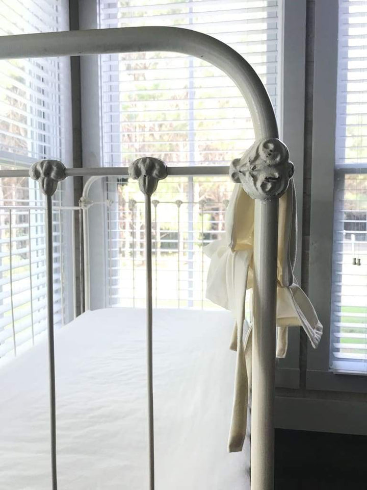 Ivory Ruffled Crib Rail Cover with Optional Personalization handmade heirloom nursery - High Cotton Textile
