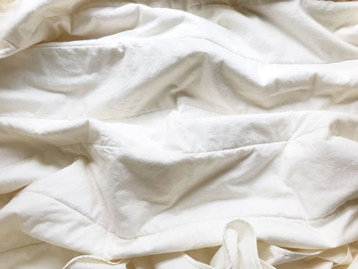 Ivory Ruffled Handmade Baby Quilt handmade heirloom nursery - High Cotton Textile