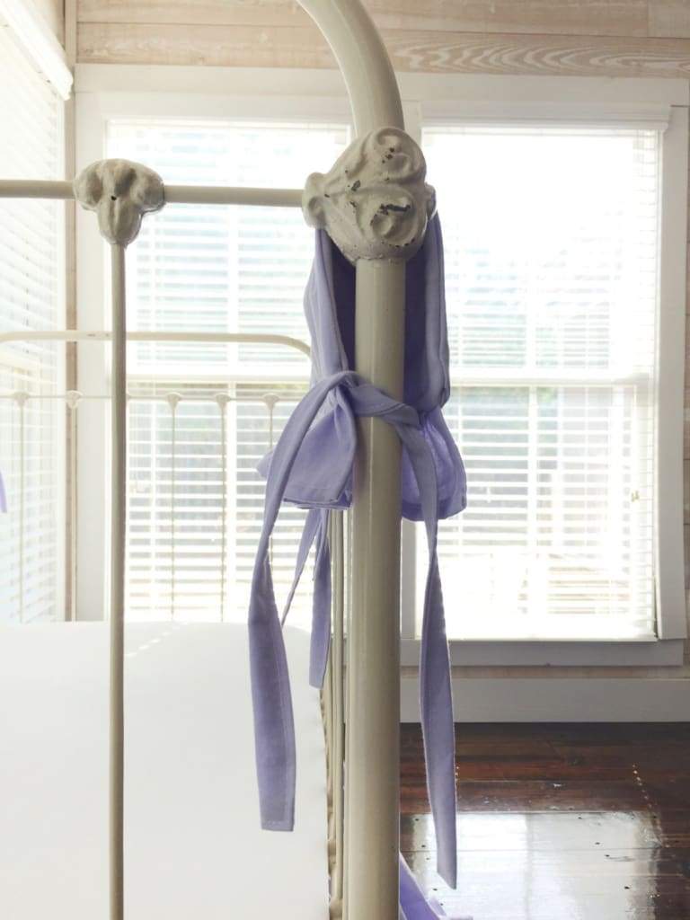 Lavender Ruffled Crib Rail Cover | Personalized Baby Girl Crib Rail Guard handmade heirloom nursery - High Cotton Textile