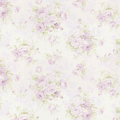 Lavender Shabby Chic Watercolor Floral Fabric By The Yard