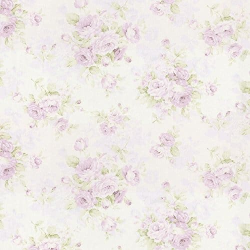 Lavender Shabby Chic Watercolor Floral Fabric Swatches handmade heirloom nursery - High Cotton Textile