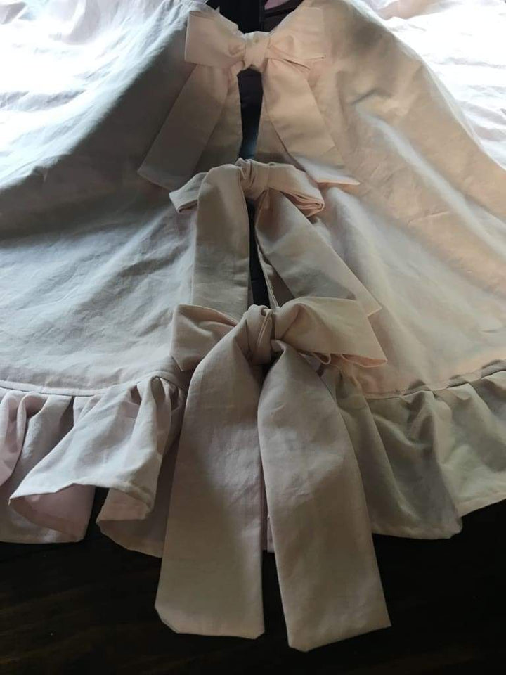 Light Pink Ruffle Christmas Tree Skirt handmade heirloom nursery - High Cotton Textile