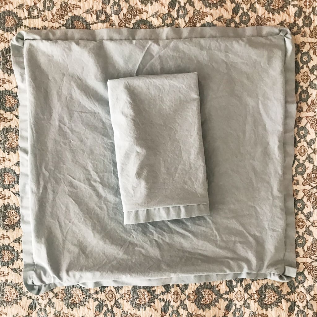 Mist 26x26 Tailored Euro Sham handmade heirloom nursery - High Cotton Textile