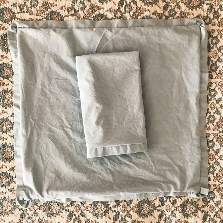 Mist 26x26 Tailored Euro Sham handmade heirloom nursery - High Cotton Textile