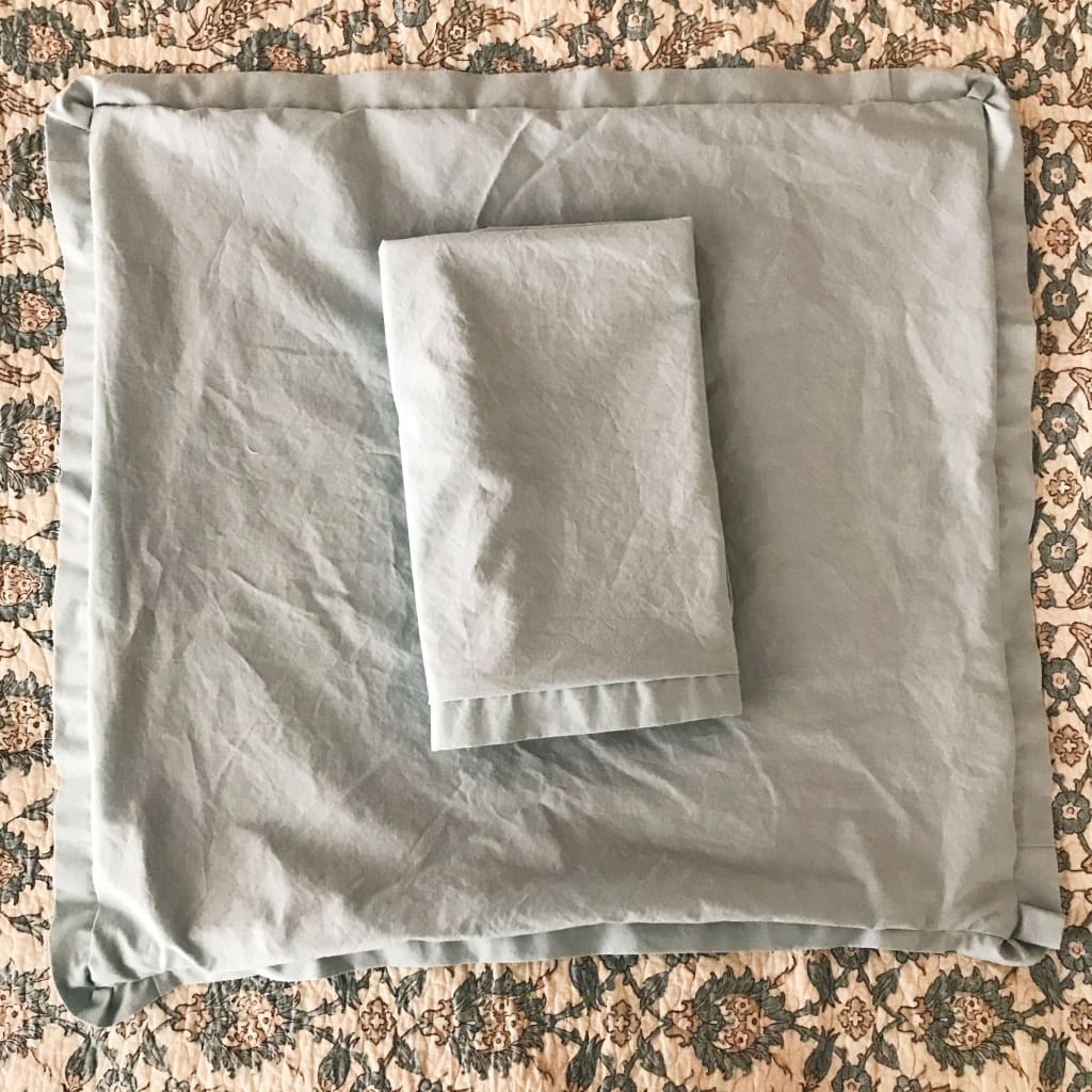 Mist 26x26 Tailored Euro Sham handmade heirloom nursery - High Cotton Textile