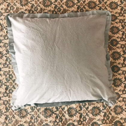 Mist tailored euro pillow sham in washed cotton, 26 by 26 inches