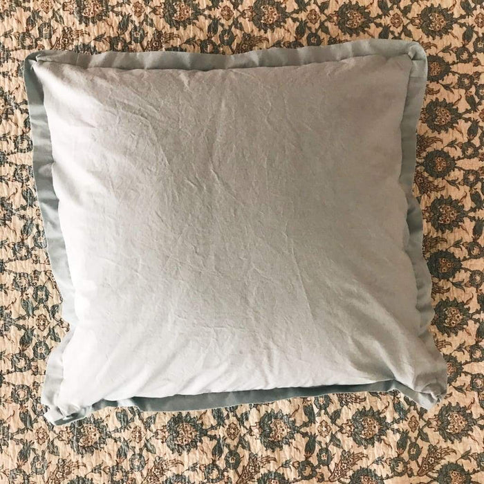Mist tailored euro pillow sham in washed cotton, 26 by 26 inches