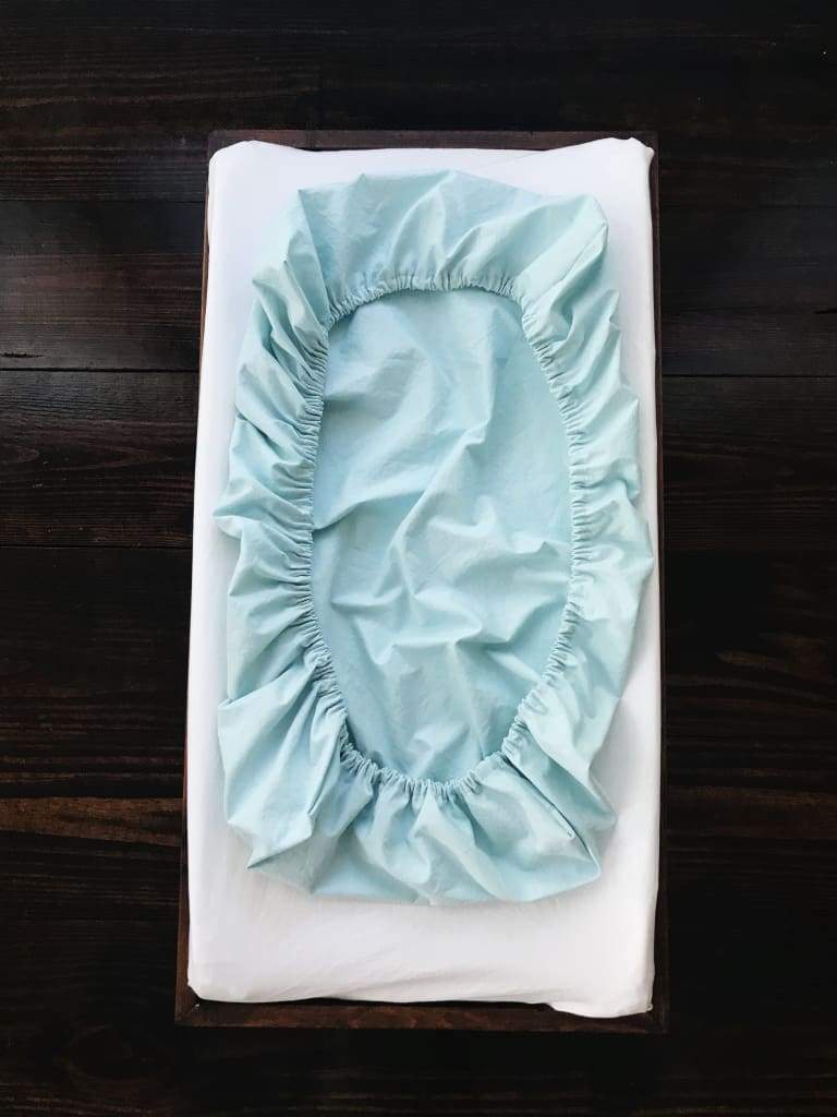 Mist Changing Pad Cover handmade heirloom nursery - High Cotton Textile