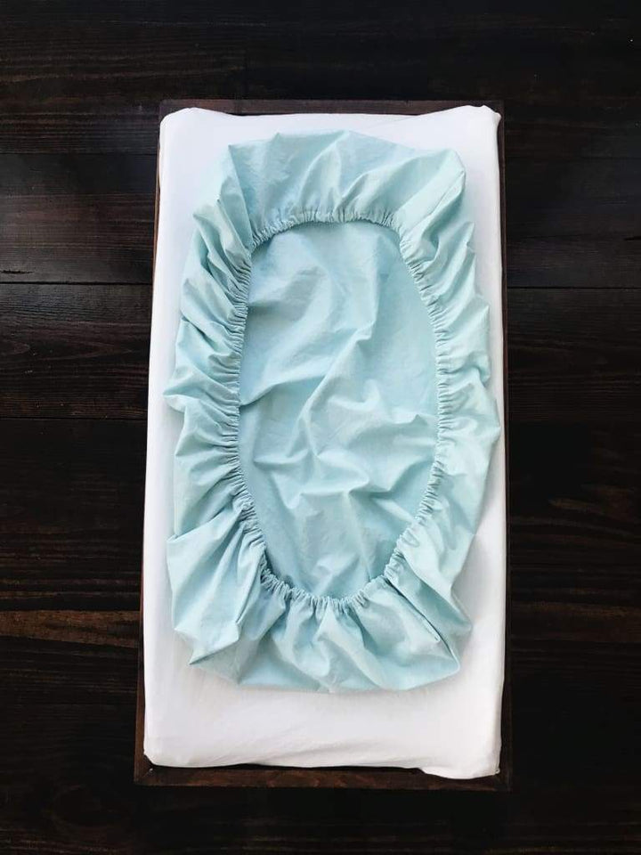 Mist Changing Pad Cover handmade heirloom nursery - High Cotton Textile
