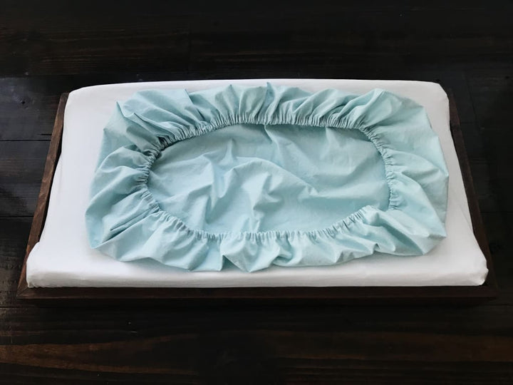 Mist Changing Pad Cover handmade heirloom nursery - High Cotton Textile