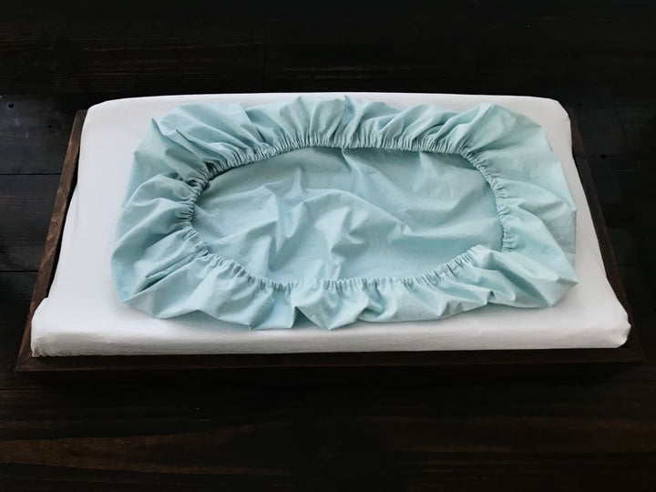 Mist Changing Pad Cover handmade heirloom nursery - High Cotton Textile