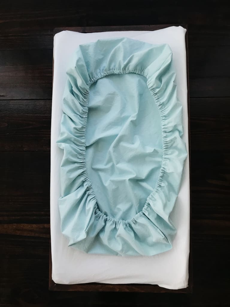 Mist Changing Pad Cover handmade heirloom nursery - High Cotton Textile